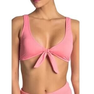 The Bikini Lab NWOT Tie Front Bikini Top Pink Size M
